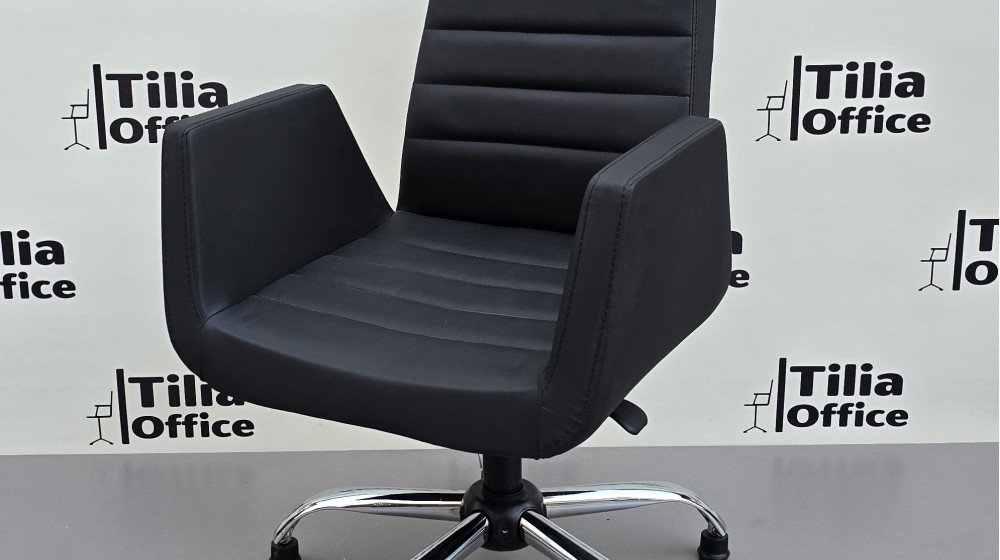 Maria Bekleme Koltuğu Siyah Krom Yonca Sabit Ayak